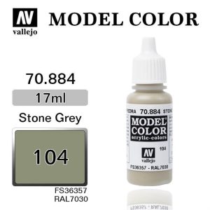 17 ml. (104) Stone Grey-Matt Model Color Serisi Maket Boyası, Vallejo 70884