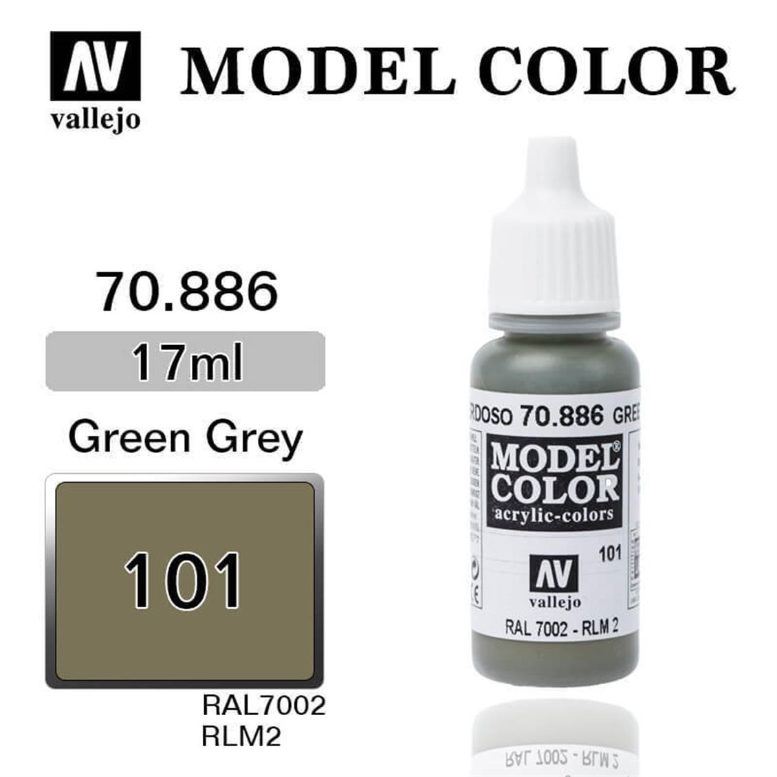 17 ml. (101) Green Grey-Matt Model Color Serisi Maket Boyası, Vallejo 70886