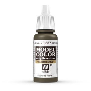 17 ml. (93) US Olive Drab-Matt Model Color Serisi Maket Boyası, Vallejo 70887