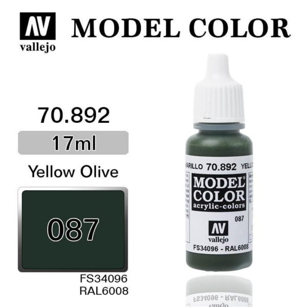17 ml. (87) Yellow Olive-Matt Model Color Serisi Maket Boyası, Vallejo 70892