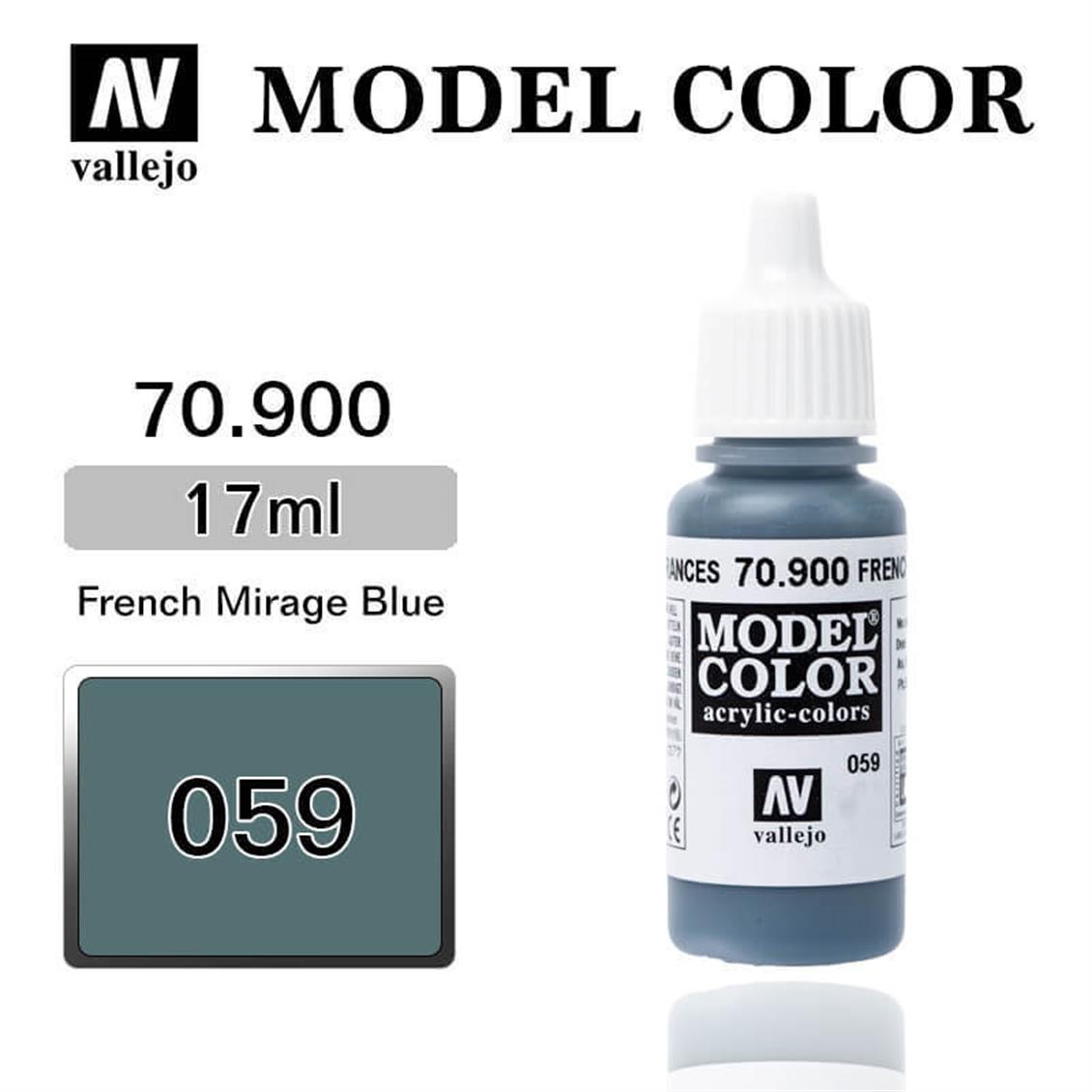 17 ml. (59) French Mirage Blue-Matt Model Color Serisi Maket Boyası, Vallejo 70900