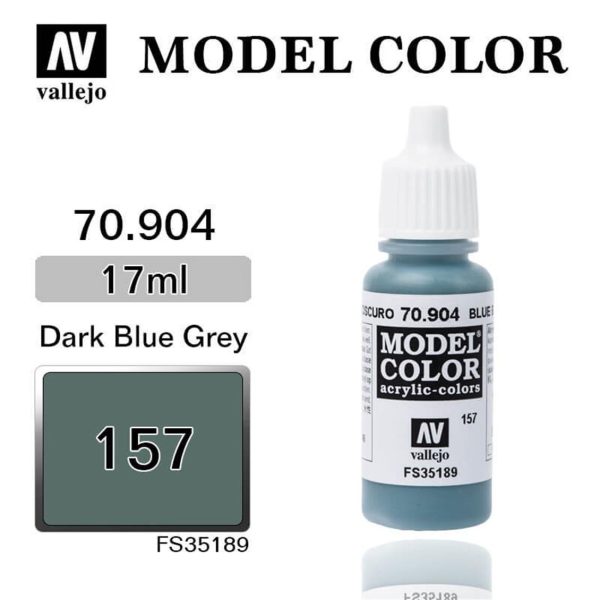 17 ml. (157) Dark Blue Grey-Matt Model Color Serisi Maket Boyası, Vallejo 70904