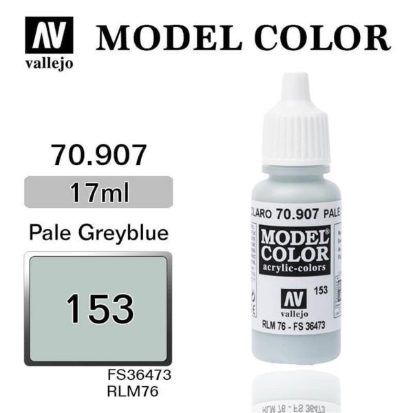 17 ml. (153) Pale Greyblue-Matt Model Color Serisi Maket Boyası, Vallejo 70907