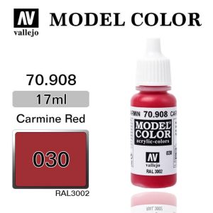 17 ml. (30) Carmine Red-Matt Model Color Serisi Maket Boyası, Vallejo 70908
