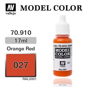 17 ml. (27) Orange Red-Matt Model Color Serisi Maket Boyası, Vallejo 70910