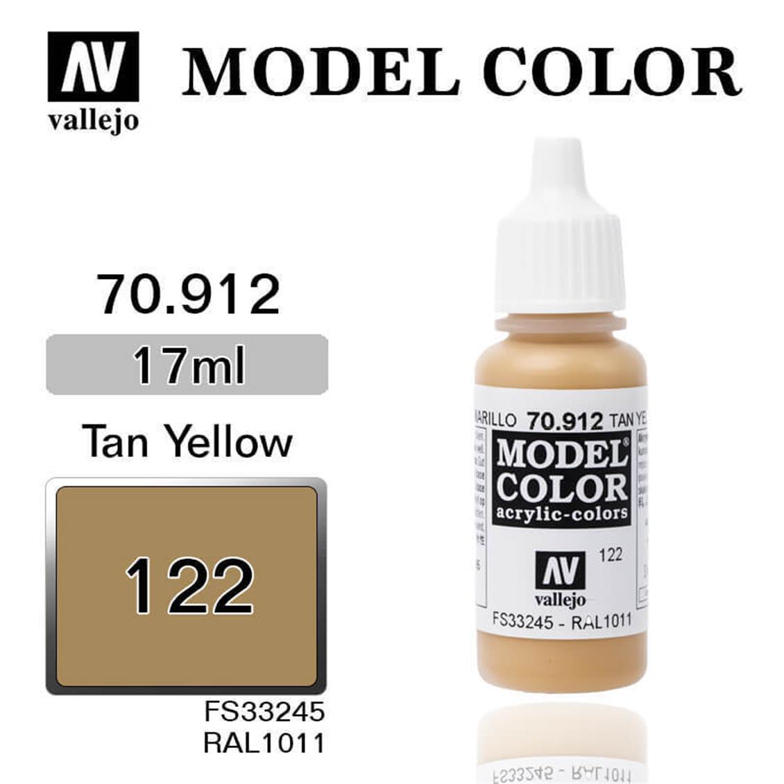 17 ml. (122) Tan Yellow-Matt Model Color Serisi Maket Boyası, Vallejo 70912