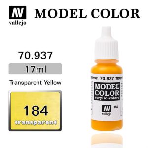 17 ml. (184) Transp. Yellow-Transparent Model Color Serisi Maket Boyası, Vallejo 70937