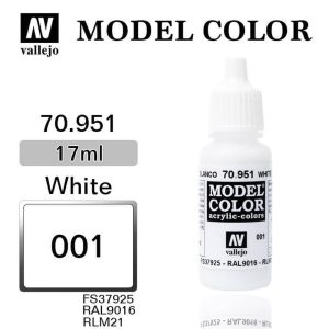 17 ml. (1) White-Matt Model Color Serisi Maket Boyası, Vallejo 70951