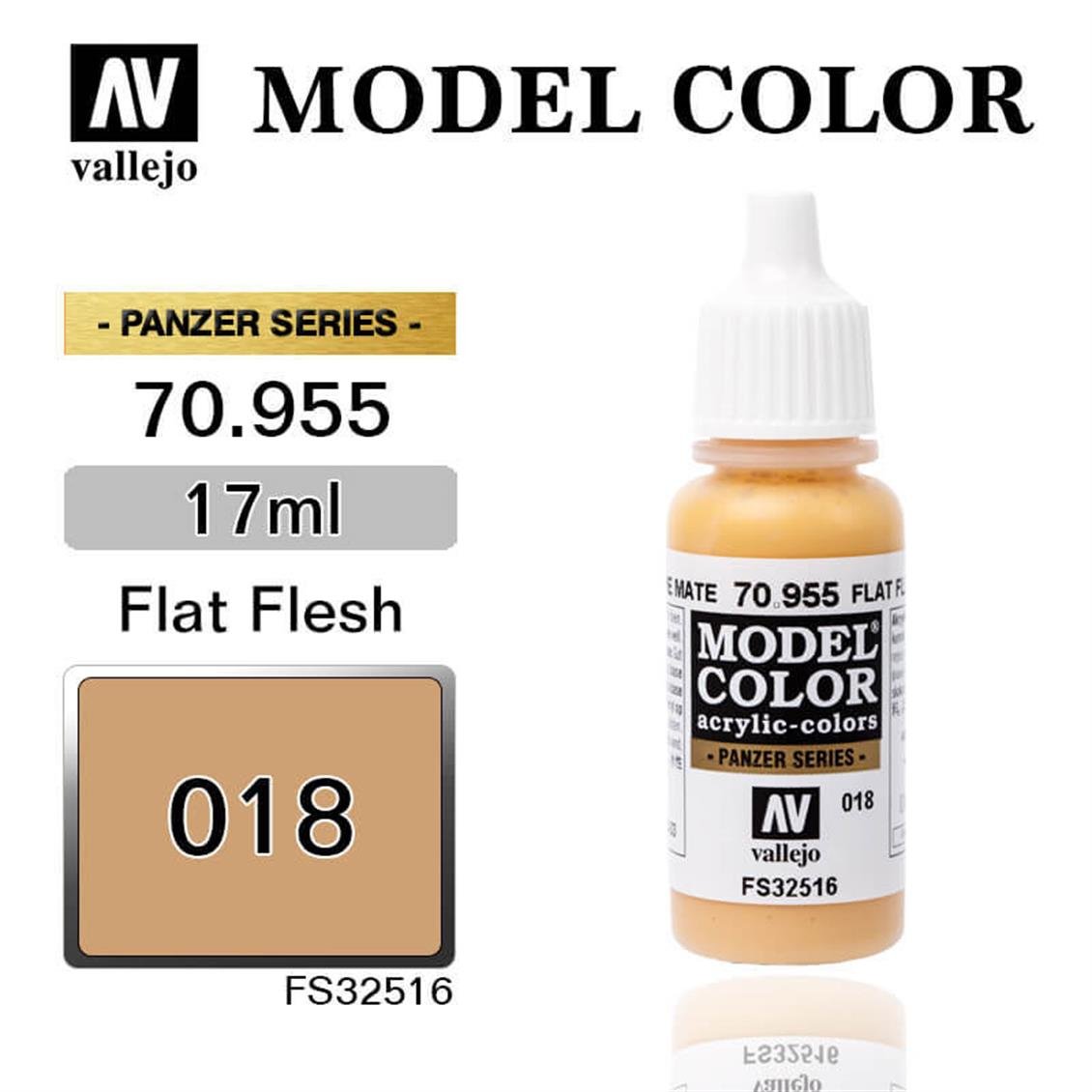 17 ml. (18) Flat Flesh-Matt Model Color Serisi Maket Boyası, Vallejo 70955