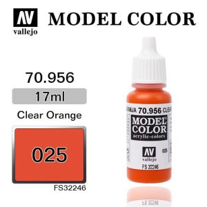17 ml. (25) Clear Orange-Matt Model Color Serisi Maket Boyası, Vallejo 70956