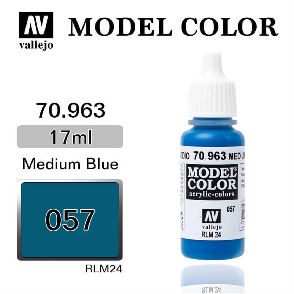17 ml. (57) Medium Blue-Matt Model Color Serisi Maket Boyası, Vallejo 70963