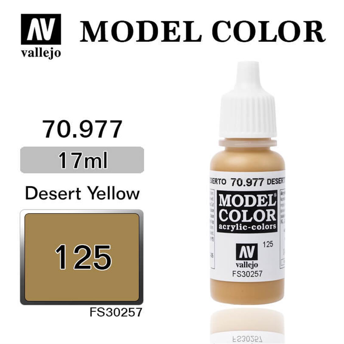 17 ml. (125) Desert Yellow-Matt Model Color Serisi Maket Boyası, Vallejo 70977