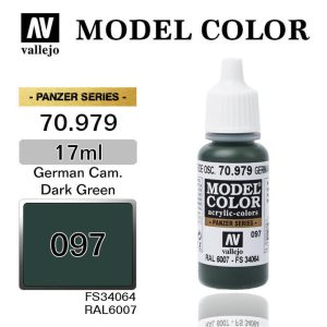 17 ml. (97) German Cam. Dark Green-Matt Model Color Serisi Maket Boyası, Vallejo 70979