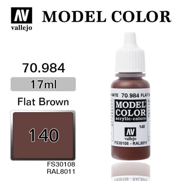 17 ml. (140) Flat Brown-Matt Model Color Serisi Maket Boyası, Vallejo 70984