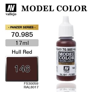 17 ml. (146) Hull Red-Matt Model Color Serisi Maket Boyası, Vallejo 70985