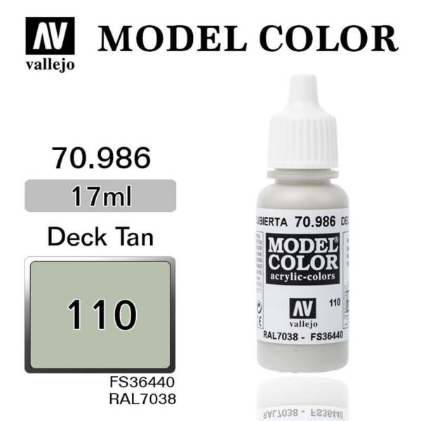 17 ml. (110) Deck Tan-Matt Model Color Serisi Maket Boyası, Vallejo 70986
