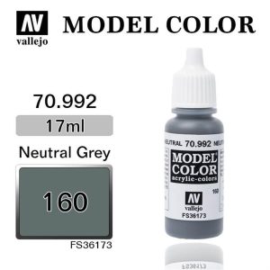 17 ml. (160) Neutral Grey-Matt Model Color Serisi Maket Boyası, Vallejo 70992