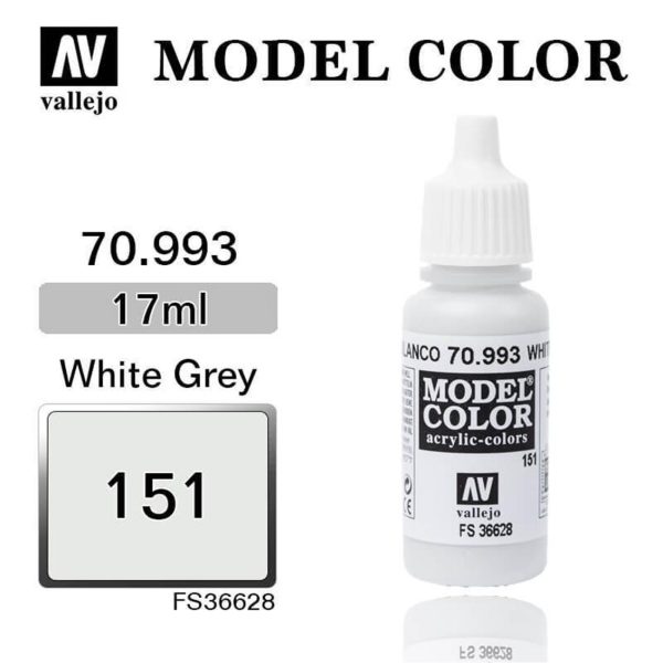 17 ml. (151) White Grey-Matt Model Color Serisi Maket Boyası, Vallejo 70993