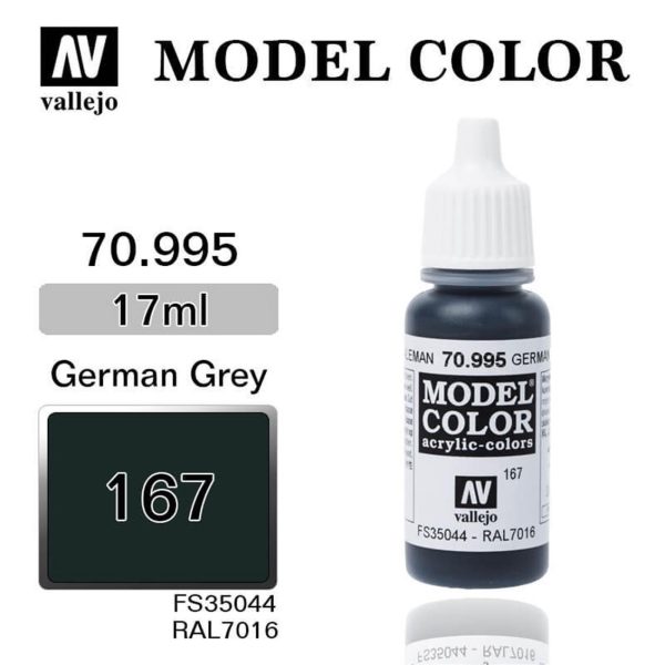 17 ml. (167) German Grey-Matt Model Color Serisi Maket Boyası, Vallejo 70995