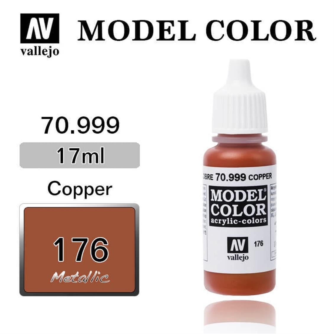 17 ml. (176) Bakır -Metalik Model Color Serisi Maket Boyası, Vallejo 70999