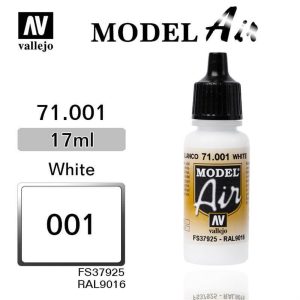 17 ml. White Model Air Serisi Maket Boyası, Vallejo 71001