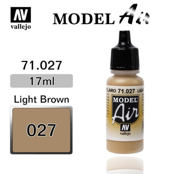 17 ml. Light Brown Model Air Serisi Maket Boyası, Vallejo 71027