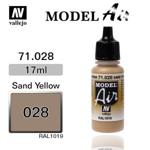 17 ml. Sand Yellow Model Air Serisi Maket Boyası, Vallejo 71028