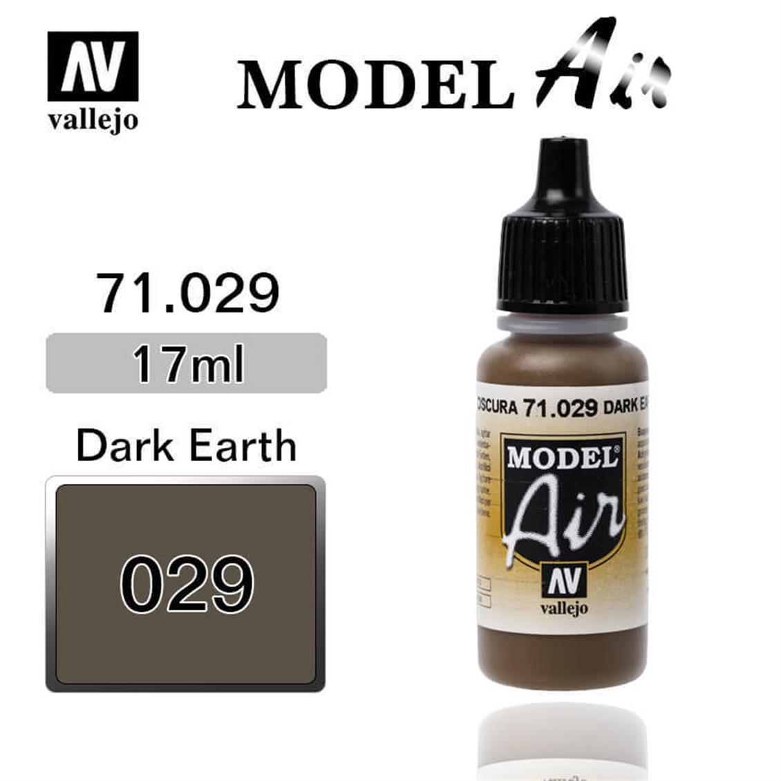17 ml. Dark Earth Model Air Serisi Maket Boyası, Vallejo 71029