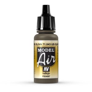 17 ml. US Olive Drab Model Air Serisi Maket Boyası, Vallejo 71043