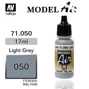 17 ml. Light Grey Model Air Serisi Maket Boyası, Vallejo 71050