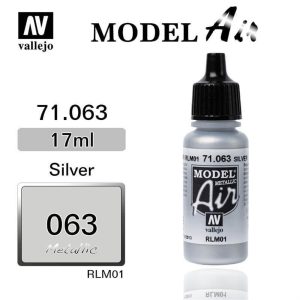17 ml. Gümüş RLM01 Model Air Serisi Maket Boyası, Vallejo 71063