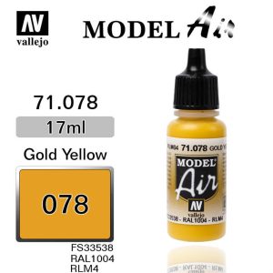17 ml. Yellow RLM04 Model Air Serisi Maket Boyası, Vallejo 71078