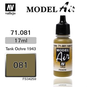 17 ml. Ochre Model Air Serisi Maket Boyası, Vallejo 71081