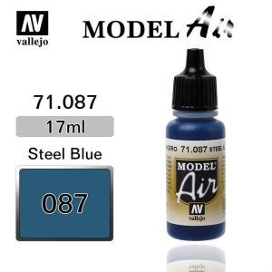 17 ml. Steel Blue Model Air Serisi Maket Boyası, Vallejo 71087