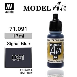 17 ml. Signal Blue Model Air Serisi Maket Boyası, Vallejo 71091