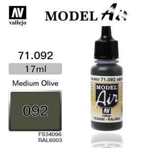 17 ml. Medium Olive Model Air Serisi Maket Boyası, Vallejo 71092