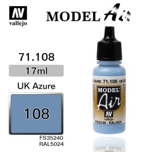 17 ml. UK Azure Blue Model Air Serisi Maket Boyası, Vallejo 71108