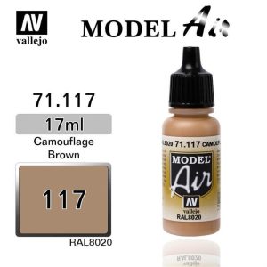 17 ml. Camouflage Brown Model Air Serisi Maket Boyası, Vallejo 71117