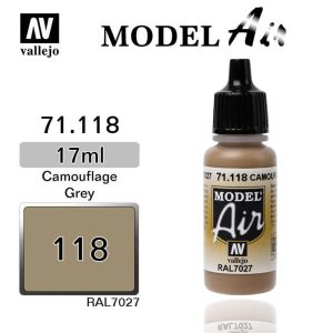 17 ml. Camouflage Grey Model Air Serisi Maket Boyası, Vallejo 71118