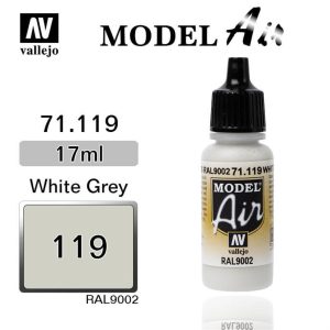 17 ml. White Grey Model Air Serisi Maket Boyası, Vallejo 71119