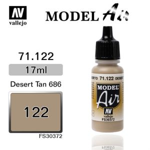 17 ml. US Desert Armour 686 Model Air Serisi Maket Boyası, Vallejo 71122