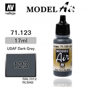 17 ml. Dark Grey RLM42 Model Air Serisi Maket Boyası, Vallejo 71123