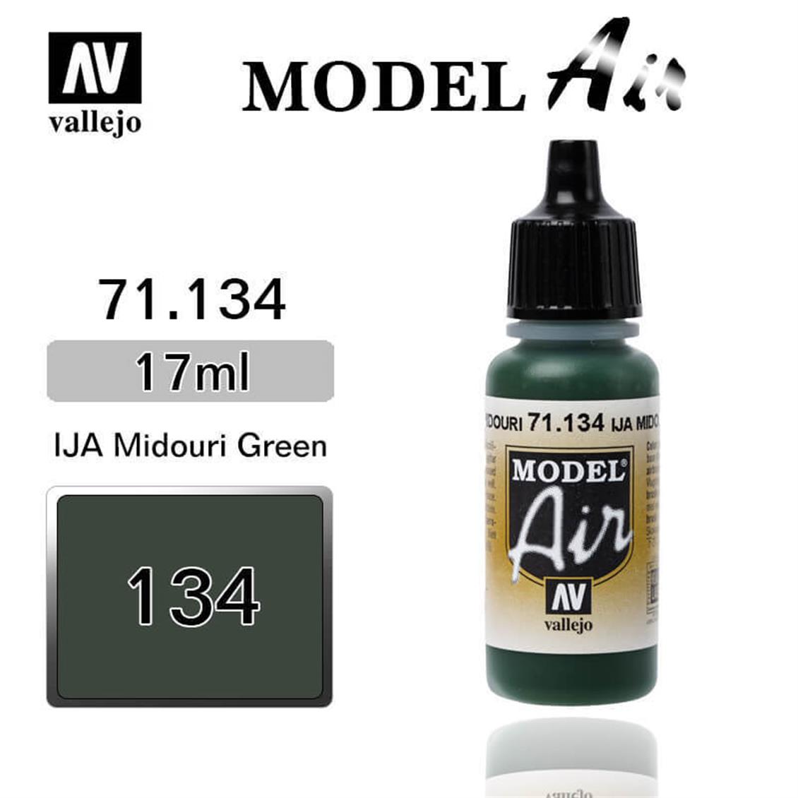 17 ml. IJA Midouri Green Model Air Serisi Maket Boyası, Vallejo 71134