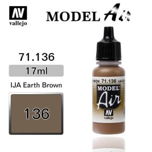 17 ml. IJA Earth Brown Model Air Serisi Maket Boyası, Vallejo 71136