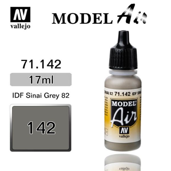 17 ml. IDF Sinai Grey 82 Model Air Serisi Maket Boyası, Vallejo 71142