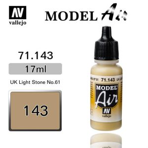 17 ml. UK Light Stone Model Air Serisi Maket Boyası, Vallejo 71143