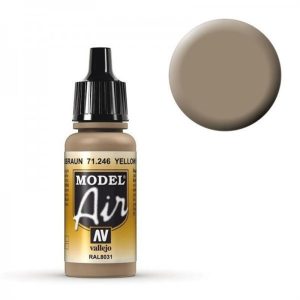 17 ml. Camouflage Sandbrown RAL 8031 Model Air Serisi Maket Boyası, Vallejo 71246