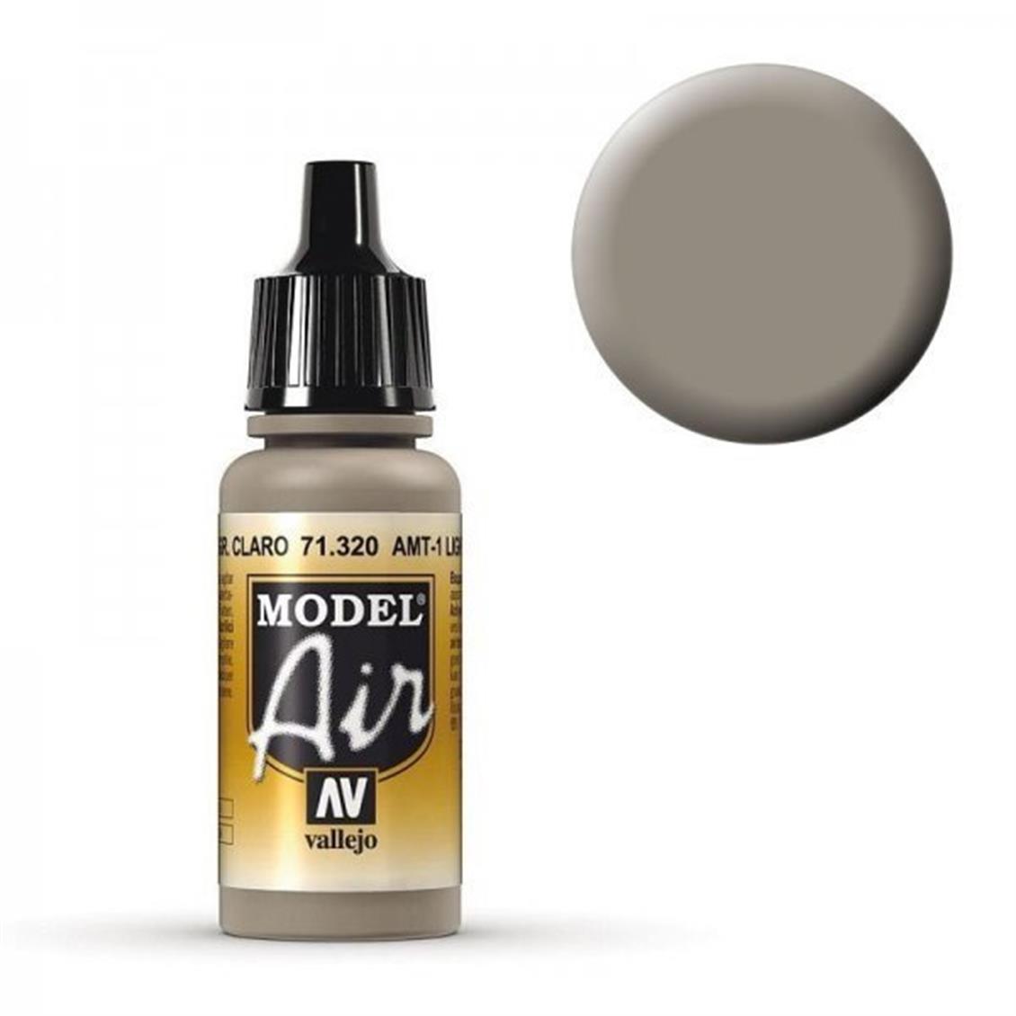17 ml. AMT-1 Light Grey Brown Model Air Serisi Maket Boyası, Vallejo 71320