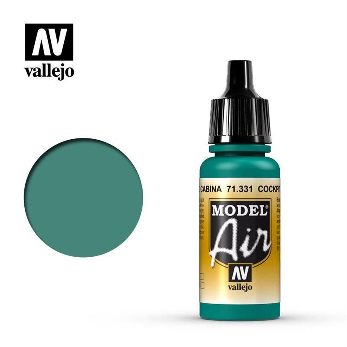 17 ml. Cockpit Emerald Green Faded Model Air Serisi Maket Boyası, Vallejo 71331