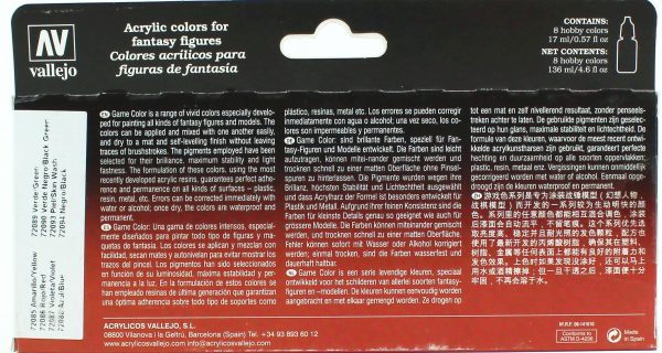 8x17 ml. Game Inks Game Color Serisi Maket Boyası Seti, Vallejo 72296 - Görsel 2